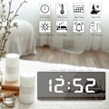 Miniatyrbild 5 av 5: Digital LED väckarklocka med spegelyta Vit