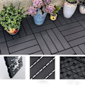 Miniatyrbillede 4 af 4: Sammenlåsende terrassefliser i træ-plastkomposit, 12 stk. Brun