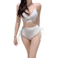 Miniatyrbillede 3 af 5: Elegant Halter Bikini Badedragt til Kvinder Hvid M