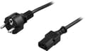 Device cable PC & wall socket straight CEE 7/7 & IEC C13 2m