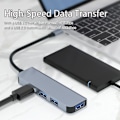 Miniatyrbillede 5 af 5: Dobbelt USB-C og USB-A Hub med 1 USB3.0-port og 3 USB2.0-porte