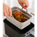 Miniatyrbillede 5 af 6: Sammenklappelig firkantet Air Fryer silikoneform 19,5x12,7x7 cm Grå