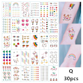 Miniatyrbillede 2 af 3: Rubbing - midlertidige tatoveringer 30 ark med farverige motiver
