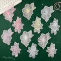 Miniatyrbillede 1 af 11: 12-delt Lace Flower Applique Broderede Patches til DIY Crafts