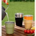 Miniatyrbild 5 av 5: Campingölmugg 300ml Enkellager Rostfritt Stål Grön