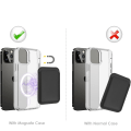 Miniatyrbillede 4 af 5: Magnetisk kortholder til iPhone 12/13 serie PU læder Sort
