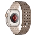 Miniatyrbillede 1 af 7: Åndbar magnetrem til Apple Watch Series 1-9 generationer 42/44/45 mm Lysebrun