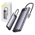 Miniatyrbild 2 av 11: Hub 7in1 Baseus Metal Gleam Series, USB-C till 3x USB 3.0 + HDMI + USB-C PD + VGA + Ethernet RJ45
