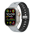 Miniatyrbild 1 av 7: Magnetiskt silikonarmband för Apple Watch - Svart/Orange (38/40/41mm) Grå