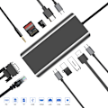 Pikkukuva 1 / 7: 13-in-1 USB-C-keskitin HDMI:llä, VGA:lla, Ethernetillä ja PD-latauksella