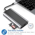 Pikkukuva 5 / 8: 15-in-1 USB-C Hub -monitoimiadapteri HDMI:llä, VGA:lla, Ethernetillä ja SD/TF-kortinlukijalla