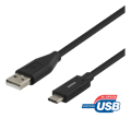 Miniatyrbild 1 av 2: USB 2.0 cable, type A M - type C M, 0.25m, black
