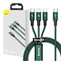 Miniatyrbild 2 av 9: Baseus Rapid Series 3-i-1 kabel USB-C för M+L+T 20W 1,5m (grön)