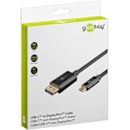 Miniatyrbild 2 av 11: USB-C™-till-DisplayPort™-kabel 4K @ 60 Hz, 1 m, svart