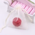 Miniatyrbillede 3 af 6: INF Organza poser 100-pak Creme 10x15 cm