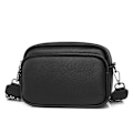 Miniatyrbild 1 av 3: Crossbody-väskor för kvinnor, justerbar remväska i PU-läder Svart
