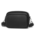 Miniatyrbillede 1 af 3: Crossbody tasker til kvinder, PU læder justerbar strop taske Sort