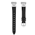 Miniatyrbild 3 av 3: Armband i äkta läder för Fitbit Versa 4/3/Sense - Svart