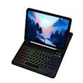 Miniatyrbillede 1 af 4: Læderetui med RGB Bluetooth-tastatur til iPad iPad 10,2/10,5 tommer Sort