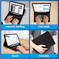 Pikkukuva 3 / 4: Nahkakotelo, jossa on RGB Bluetooth -näppäimistö iPadille iPad 9,7 tuumaa Musta