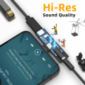 Pikkukuva 6 / 6: USB-C - 3,5 mm sovitin kuulokkeille, laturilla Harmaa