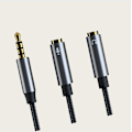 Miniatyrbillede 3 af 3: CB01 Hovedtelefon- og Mikrofonsplitter Adapter Audiokabel model 2
