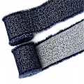 Miniatyrbillede 1 af 3: Denim frynsekant med vævet bånd - Mørk Denim, 4 cm bred (1,5 meter)