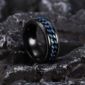Miniatyrbillede 2 af 6: Anti-stress ring med flaskeåbningsfunktion Sort/Blå 24 mm
