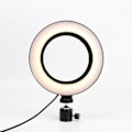 Miniatyrbillede 4 af 4: Roterbar selfie på stativ med LED-lys, 20 cm - Sort