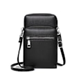 Miniatyrbild 5 av 6: Crossbody-väska för män för telefon, liten axelväska i PU-läder Svart