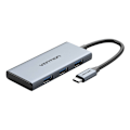 Miniatyrbild 2 av 4: USB-C till HDMI, 3x USB 3.0, SD, TF Hub Vention TOOHB 0,15m Grå