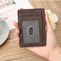 Miniatyrbild 4 av 4: Smal bifold-plånbok, korthållare i PU-läder med myntficka kaffe