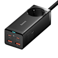Miniatyrbillede 4 af 11: Baseus GaN3 Pro vægoplader / powerstrip 2xUSB + 2xUSB-C + AC, 100W (sort)