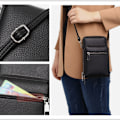 Miniatyrbild 6 av 6: Crossbody-väska för män för telefon, liten axelväska i PU-läder Svart