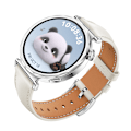 Pikkukuva 2 / 3: Nahkainen ranneke Huawei Watch GT5:lle - 18MM Valkoinen + hopea