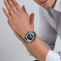 Miniatyrbild 4 av 4: 22mm konvext huvud trelänkat titan klockarmband - svart Huawei GT4 3Pro/GT2