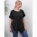 Miniatyrbillede 4 af 6: Plus Size Sort T-shirt 4XL