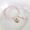 Miniatyrbillede 3 af 3: Pink Beads Armbånd Justerbart Hjerte Lyserød