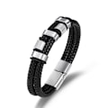 Miniatyrbillede 1 af 4: Vævet læderarmbånd med magnetlås