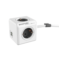 Miniatyrbild 5 av 5: PowerCube Extended 4 Sockets, 2 USB, 1.5 m, grey