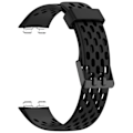Miniatyrbillede 3 af 11: Udskiftningsrem til Huawei Band 10/9/8 - åndbart design med huller Sort