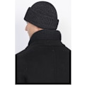 Miniatyrbillede 3 af 11: To-i-en Stablet Beanie Hat Mænds Sort