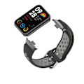 Miniatyrbillede 2 af 3: Silikone urrem til Xiaomi Mi Band 9/8 Pro (18 mm) Sort+grå