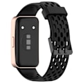 Pikkukuva 1 / 11: Vaihtoranneke Huawei Band 10/9/8 - Hengittävä reikäkuvio Musta