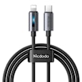 Miniatyrbild 1 av 6: Mcdodo CA-5710 USB-C till Lightning-kabel med 36W blinkande ljus 1,2m (svart)