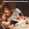 Miniatyrbillede 5 af 8: INF Genopladelig LED bordlampe med lysdæmper og bøjelig fod, Hvid