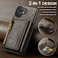 Miniatyrbillede 2 af 11: 2-i-1 magnetisk pung etui til iPhone 16 Plus - Kaffe (M5 Combo)