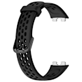Miniatyrbillede 1 af 4: Udskiftningsrem til Huawei Band 8/9 - Åndbar silikonerem Sort
