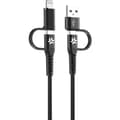 4-i-1-kabel USB-C/USB-A till USB-C/Lightning Max 60W 2 m Svart