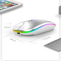 Miniatyrbillede 4 af 6: Trådløs mus - 2,4G + Bluetooth Dual Mode Luminous Space Silver